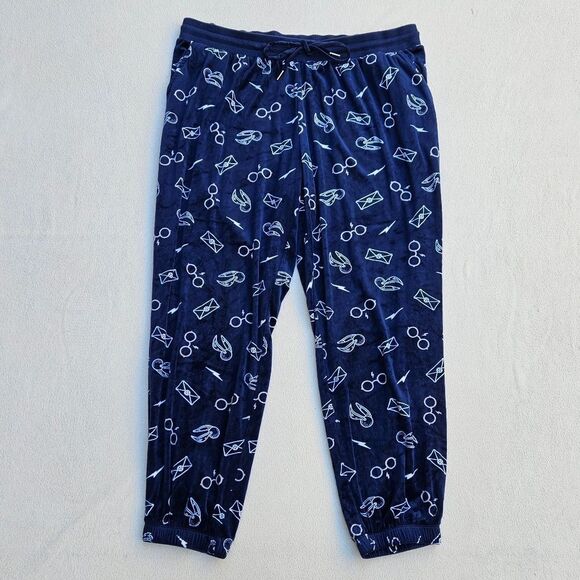 Harry Potter Navy Blue and White Velour Long Sleeve Top and Jogger Pants Set - Picture 8 of 16